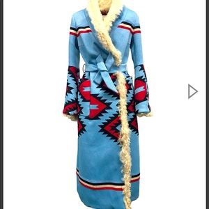 Bazar Deluxe Aztec Designer Coat with fur details